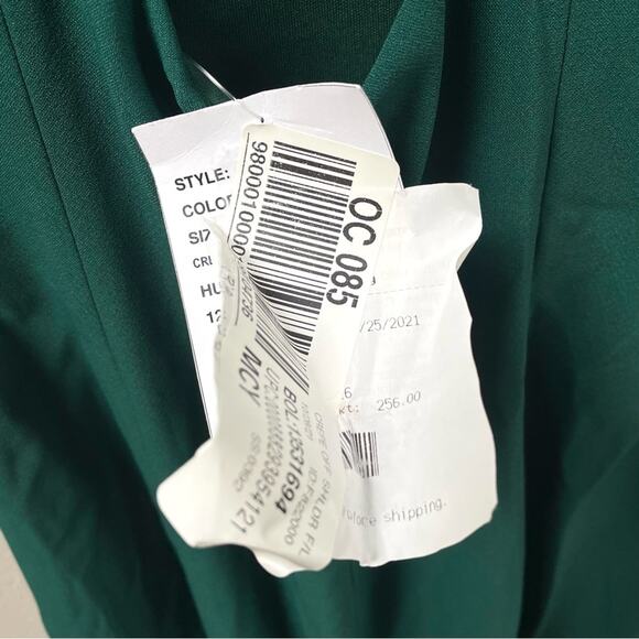 Dessy Off-the-Shoulder Criss Cross Back Trumpet Gown Hunter Green Women's 0 $257 - Picture 10 of 10